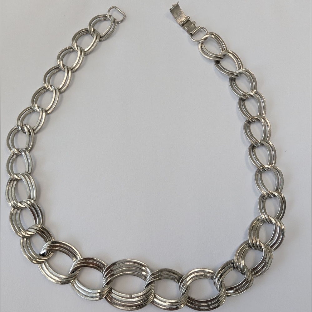 EVC 33.8g BB Binder Bros. Chunky Sterling Silver 925 Graduated Charm Necklace